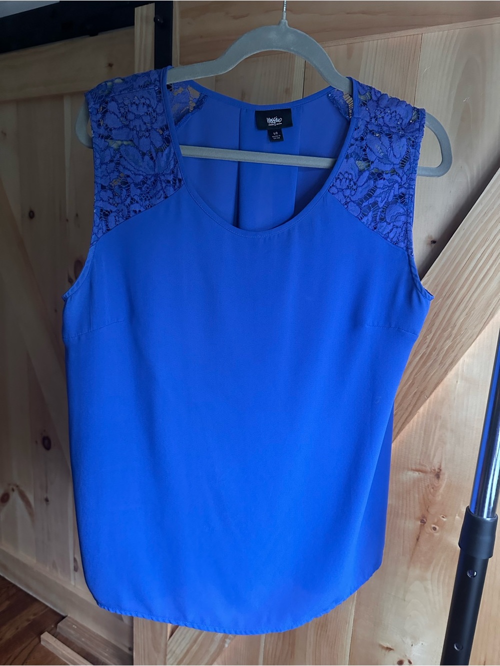 Mossimo Cobalt Blue Lace Shoulder Sleeveless Camisole - Picture 1 of 4